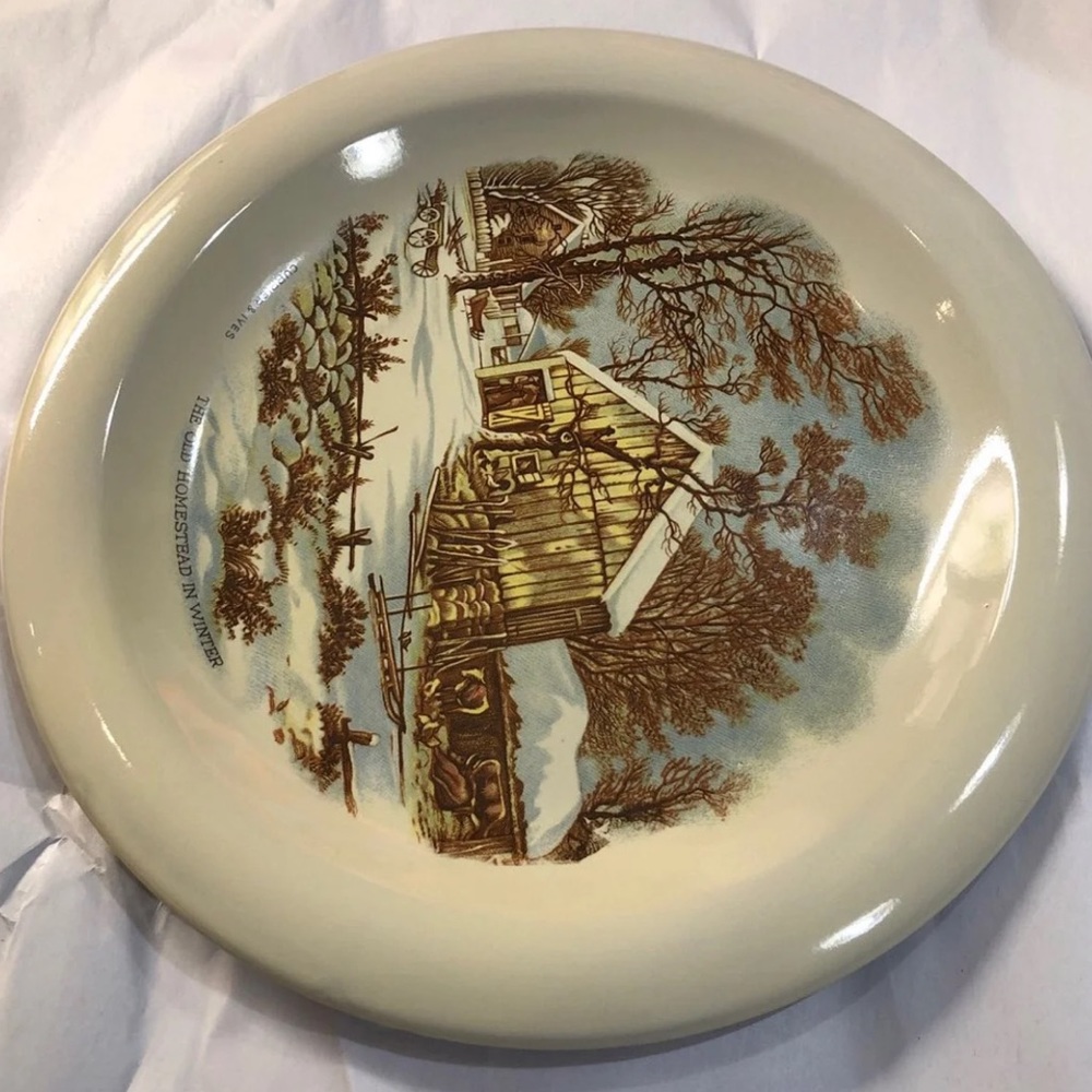 2 Vtg. Currier & Ives GiBson Everyday Plates 10.5”